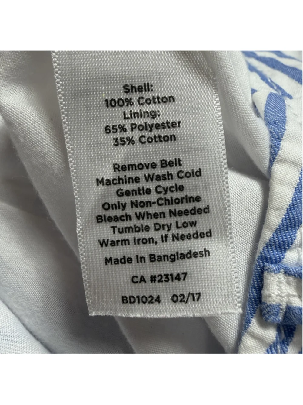 Talbots Preppy Blue and White Striped Cotton Lined Skirt Women's Size 10